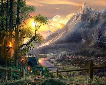 'Stunning in the Valley', far, cottages, wonderland, mountains, places, cloud, stunning, sunshine, most ed, attractions in dreams, beautiful, creative pre-made, love four seasons, villages, valley, nature, countryside HD wallpaper