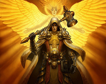 Keeper Of The Holy Word, Monk, Angel, Armour, Hammer, Book HD wallpaper