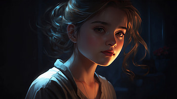 Radiant Young Woman: Dramatic Portrait in Cinematic Light, girl, portrait, young woman, dramatic lighting HD wallpaper