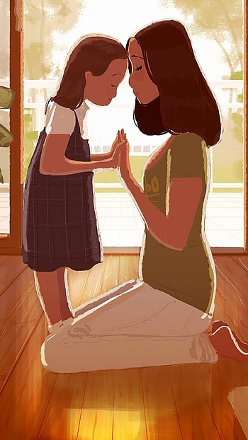 My Lifeline Mom Dad, Cartoon HD phone wallpaper