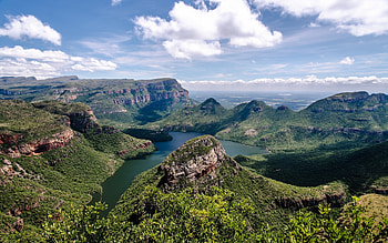 Canyon in South Africa, clouds, river, Africa, canyon HD wallpaper