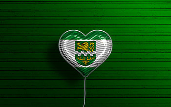 I Love Bergisch Gladbach, , realistic balloons, green wooden background, german cities, flag of Bergisch Gladbach, Germany, balloon with flag, Bergisch Gladbach flag, Bergisch Gladbach, Day of Bergisch Gladbach HD wallpaper