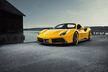 Novitec Ferrari Spider 488 Yellow Roadster, ferrari-488, ferrari, 2018-cars HD wallpaper