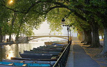 Landscape, Rivers, Bridges, Boats HD wallpaper