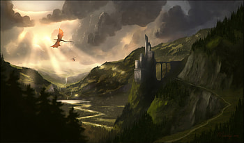The Dragon Land, dragon, artist, artwork, digital-art, deviantart HD wallpaper