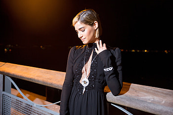 Black dress, dancer, celebrity, Sofia Boutella HD wallpaper