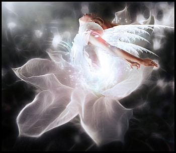 Emerging, angel, fantasy, light HD wallpaper