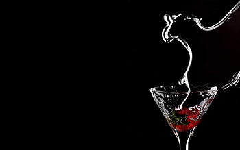 *Happy Sunday*, cocktail, creative, strawberry, abstract, 3d, drink HD wallpaper