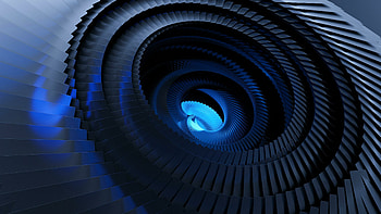 Swirl, blue focal center, abstract HD wallpaper