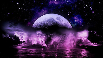 For > Purple Lightning Storm HD wallpaper