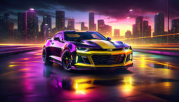 Sleek Chevrolet Camaro - Cityscape Glow, Chevrolet Camaro, car, Chevrolet, urban, night HD wallpaper