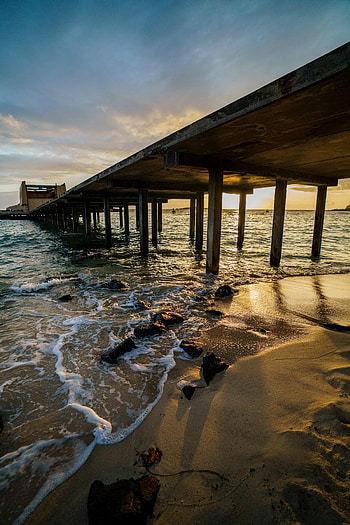 Nature, Water, Sea, Beach, Coast, Pier HD phone wallpaper