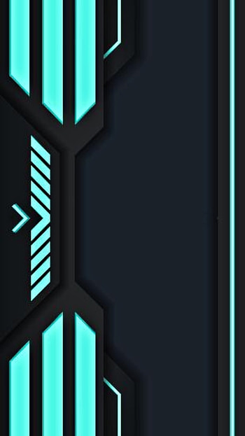 teal black amoled neon, digital, 3d, material, symmetry, shapes, texture, design, geometric, pattern, glow HD phone wallpaper