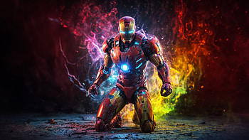 Iron Man Chaos, iron-man, superheroes, artwork, digital-art, ai, deviantart HD wallpaper