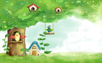 birds play, birds, children, play HD wallpaper