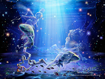 Zodiac Pisces, fantasy art, zodiac pisces HD wallpaper