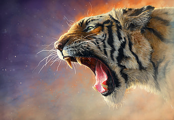 Fear Me, tiger, artwork, deviantart, animals HD wallpaper