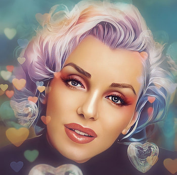 Marilyn Monroe by Emiliano Buiatti, marilyn monroe, art, emiliano buiatti, portrait, face, actress, diamonds, woman, girl HD wallpaper