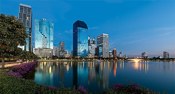 Cities, Flowers, Building, Lake, Shore, Bank, Bangkok HD wallpaper