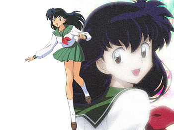 Kagome Milfe Cute, uniform, inuyasha, school, kagome HD wallpaper