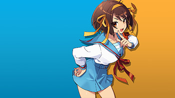 Suzumiya Haruhi, School uniform skirt HD wallpaper