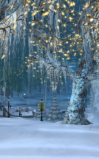 Lighted Trees at Winter Park, snow, light, tree, park, artistic, winter HD phone wallpaper