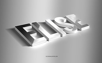 Elise, silver 3d art, gray background, with names, Elise name, Elise greeting card, 3d art, with Elise name HD wallpaper