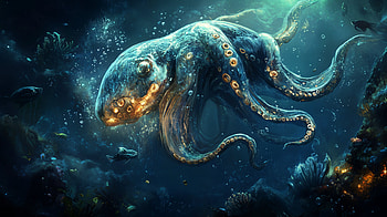 Enigmatic Deep Sea Creature - Ultra, octopus, underwater, ocean, marine life HD wallpaper