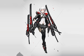 Anime girl and her Armour, weapons, original HD wallpaper