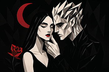 — Dark Romance: Crimson Rose & Ice King, Couple, Woman HD wallpaper