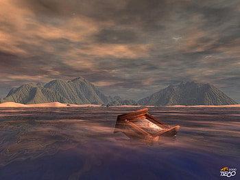 world of time, sea, cg, sky, clock, mountains, surreal art HD wallpaper