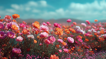 Spring Flower Field – Vibrant Blooming Landscape, spring, field, flower, colorful, flower field HD wallpaper