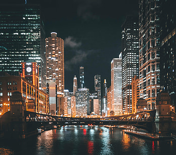 Cities, Rivers, City, Lights, Night City, Bridge HD wallpaper