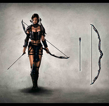 Girl Archer, , fantasy, elf girl HD wallpaper