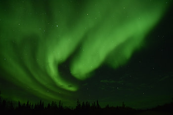 Aurora, green light, sky, night, nature HD wallpaper