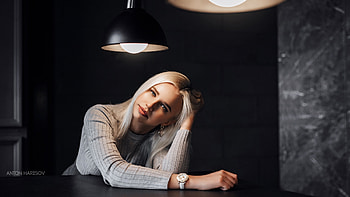 Blonde, model, lady, pretty HD wallpaper