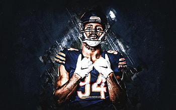 Robert Quinn, Chicago Bears, NFL, American football, National Football League, blue stone background, grunge art HD wallpaper