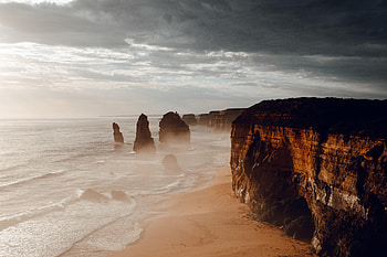 Nature, Water, Waves, Sand, Rocks, View From Above, Shore, Bank HD wallpaper