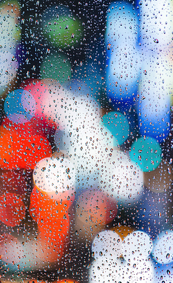 Glass, surface, drops, bokeh HD phone wallpaper