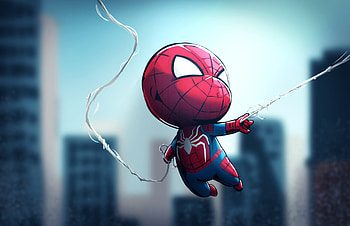 Chibi Spiderman, spiderman, artwork, artist, digital-art, superheroes, artstation HD wallpaper