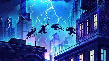 Teenage Mutant Ninja Turtles Team Lineup Dark City, teenage-mutant-ninja-turtles, ninja-turtle, superheroes, artwork, artist, digital-art, art, movies HD wallpaper
