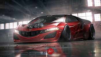 Honda NSX Hybrid Electric, honda-nsx, honda, cars, artist, deviantart HD wallpaper