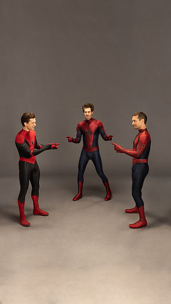 Three Spider-Man Meme, nowayhome, marvel, movie, andrewgarfield, tomholland, pointing, spiderman, tobeymaguire HD phone wallpaper