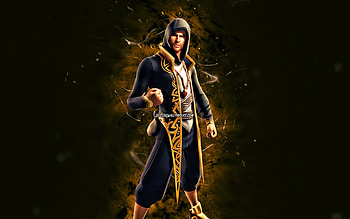 No Mask Scimitar, , brown neon lights, Fortnite Battle Royale, Fortnite characters, No Mask Scimitar Skin, Fortnite, No Mask Scimitar Fortnite HD wallpaper