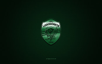 PFC Ludogorets Razgrad, Bulgarian football club, green logo, green red carbon fiber background, Bulgarian First League, Parva liga, football, Razgrad, Bulgaria, PFC Ludogorets Razgrad logo, Ludogorets HD wallpaper