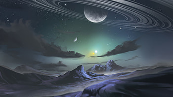 Many Moons Of The Sci Fi Realm, moon, scifi, artist, artwork, digital-art, artstation HD wallpaper