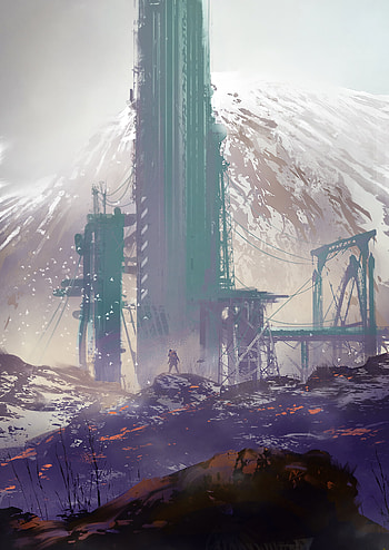 Art, Building, Silhouette, Loneliness, Sci-Fi HD phone wallpaper