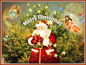 *Merry*Christmas*To*Everyone* , Xmas, happy New Year, stars, angels, sledge, moon, Santa, Christmas, merry Christmas, christmas tree HD wallpaper