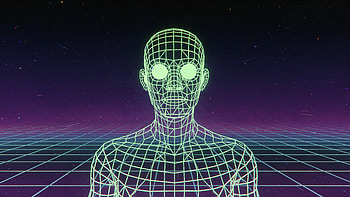 Soulless Wireframe Avatar —, Humanoid, 3D Model, Synthwave HD wallpaper