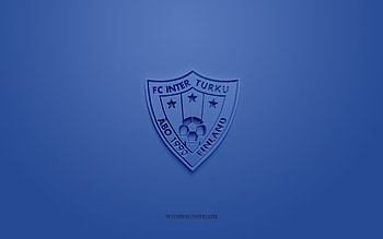FC Inter Turku, creative 3D logo, blue background, Finnish football team, Veikkausliiga, Turku, Finland, football, FC Inter Turku 3d logo HD wallpaper